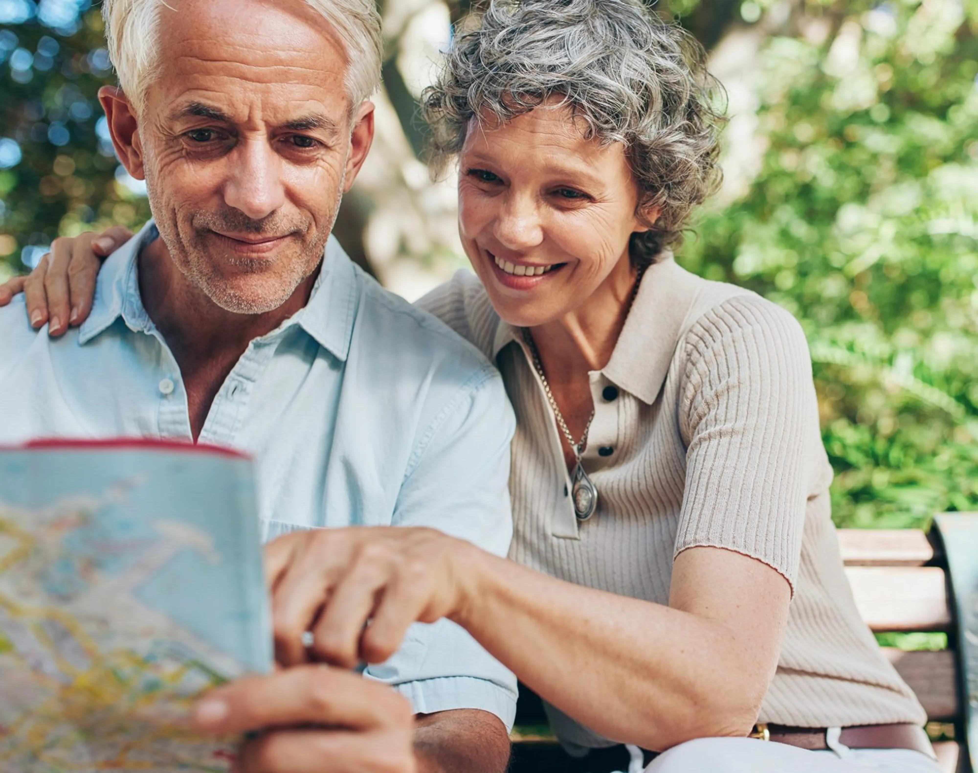 Happy Senior Couple Summer Travel Card